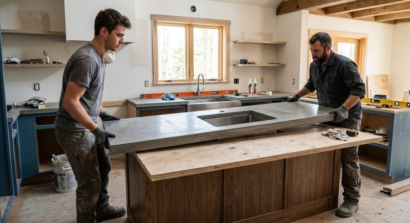 Poured Countertop Installation in Sonoma County, CA